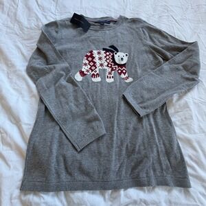 Tommy‎ Hilfiger Mens M Gray Polar Bear Holiday Sweater Crewneck NWT